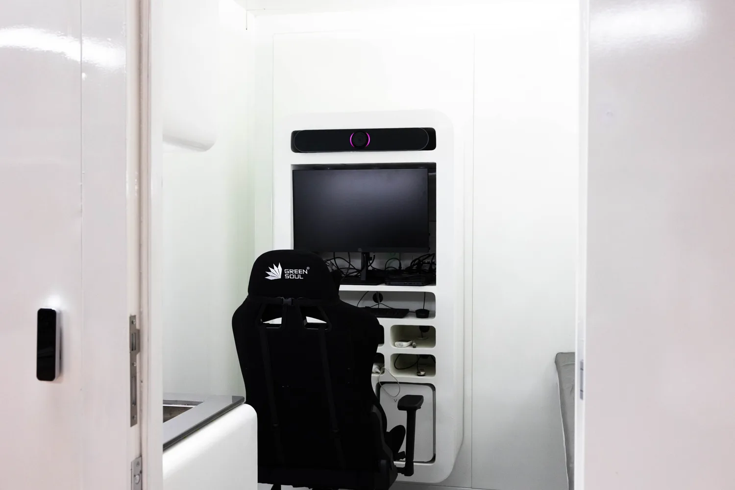 Medical equipment rack inside the H³ Health Cube
